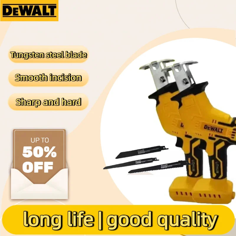 Fierăstrău reciproc fără fir DEWALT 20V Brushless – 2800 RPM / 3999 W, proiectat pentru tăierea metalului, lemnului și țevilor – sculă electrică de performanță