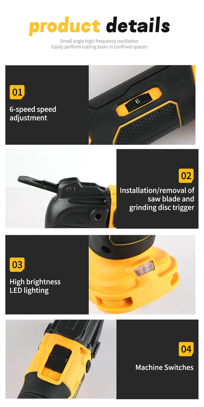 Sculă multifuncțională DEWALT fără perii, cu eliberare rapidă – Mașină electrică reîncărcabilă pentru tăiere și prelucrare de precizie